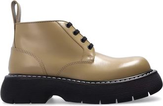 Bottega Veneta Khaki Bounce Lace-up Ankle Boots Size 35