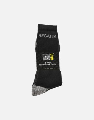 Regatta Mens Regatta Hardwear Mens Workwear Socks (Pack Of 3) - Black - Size: 6/9.5/9/8/8.5/11.5/6.5/7/7.5/11/10/10.5