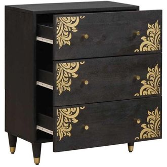 vidaXL Sideboard Black 60 x 33 x 75 cm Solid Mango Wood vidaXL