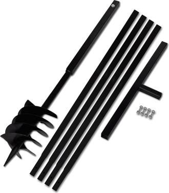 vidaXL Taladro De Tierra Con Mango 180 Mm Con Tubo De Extensi&oacute;n 5 M Acero Vidaxl