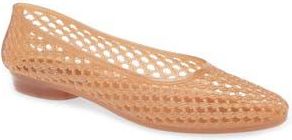 Jeffrey Campbell Bestie Jelly Flat in Caramel at Nordstrom Rack, Size 10