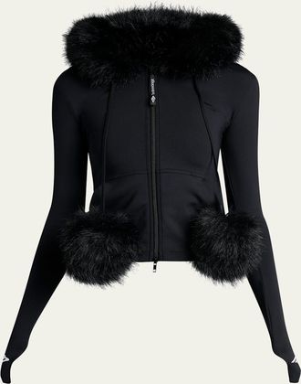 Balenciaga Fluffy Zip-Up Hoodie with Faux Fur