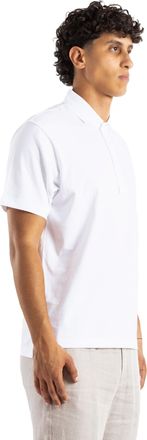Handvaerk Mens Optical White Pima Cotton Short-Sleeve Polo T-Shirts And Polos
