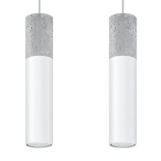 Sollux Lighting L&aacute;mpara de techo blanco, gris acero, concreto alt. 90 cm