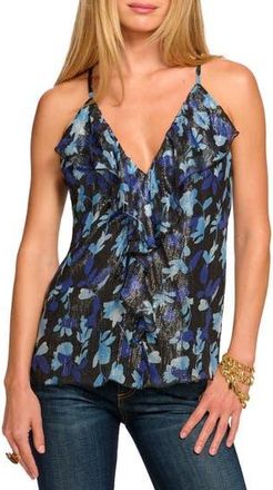 Ramy Brook Rosemarie Metallic Silk Blend Sleeveless Top in Dream Blue Twilight at Nordstrom Rack, Size Large