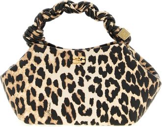 Ganni Small Bou Bag Leopard Borse A Mano Marrone-Donna