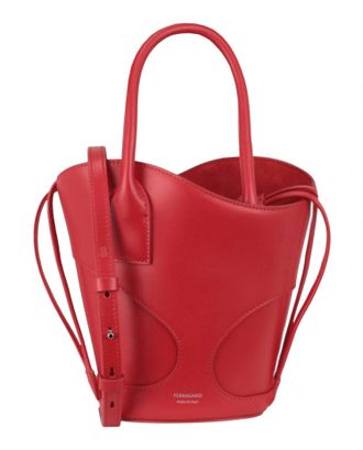 Ferragamo Womens Cut-Out Leather Mini Tote Bag In Flame Red
