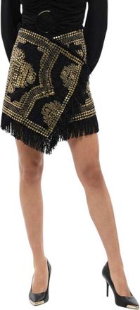 Balmain Black Studded Above Knee Skirt