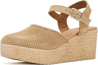 Eric Michael Forest Womens Wedge Shoes Tan : EU 40 (US Womens 9.5-10) M (B), Leather