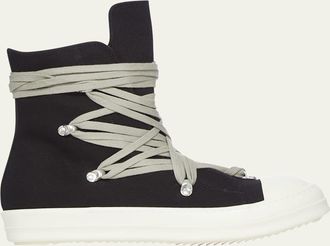 DRKSHDW RICK OWENS Mens Megalace Canvas High-Top Sneakers