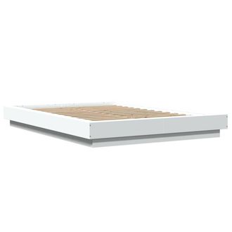 Berkfield Home Durable Bed Frame with LED Lights without Mattress White 120x200cm | Size: Small Double