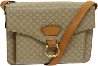 Celine Pre-owned Cross Body Bags, female, Beige, Size: ONE SIZE Pre-owned Macadam Canvas Shoulder Bag