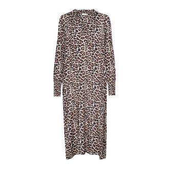 Kaffe Veren Grijs Leo Print Jurk Kadrylia - Dames - Casual kleedjes - Veelkleurig - XS - Kleedjes