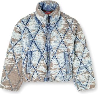 Diesel W-kons Down Jacket With Distressed Effect
