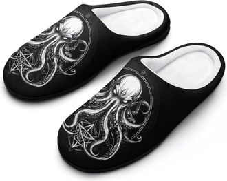 Generic Cthulhus Mens House Slippers Memory Foam Washable Cotton Slip on Home Shoes