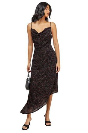 Warehouse Spot Devore Cowl Neck Maxi Dress in Red at Nordstrom, Size 10