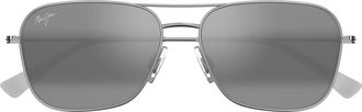 Maui Jim Naauao 58mm PolarizedPlus2 Aviator Sunglasses in Silver/Neutral Grey at Nordstrom