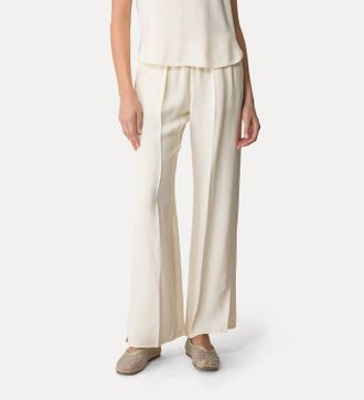 Forte_Forte Flared Slub Viscose Trousers In Orchidea