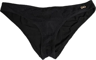 Dolce & Gabbana Womens Black Nylon Dg Logo Plaque Regular Brief Underwear Elastane Clothing