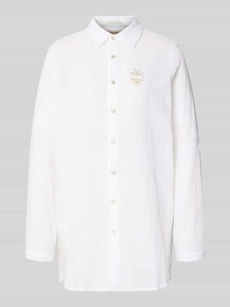 Banana Moon Banana Moon Relaxed Fit Hemdbluse mit floralem Print Modell Zelena in Weiss, Gr&ouml;&szlig;e XL