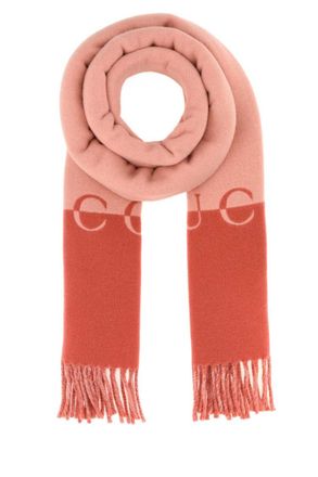 Gucci Peach Colorblock Logo Scarves