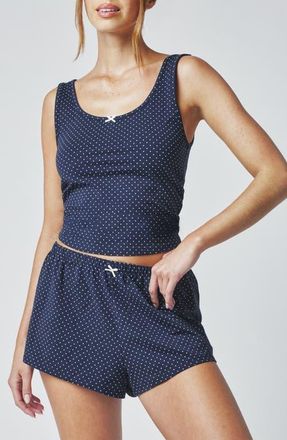 Florence By Mills Tank Top & Shorts Pajama Set in Navy Polka Dot at Nordstrom, Size Xx-Small