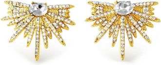 Hzmer Jewellery crystal-embellished earrings - women - Steel - One Size - Gold