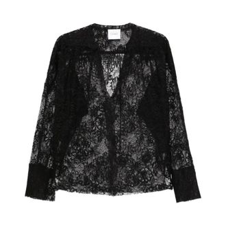 Nude Blouses, female, Black, Size: 2XS Lace Shirt