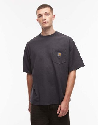 Carhartt Work in Progress Hudson - T-shirt lavaggio nero con tasca