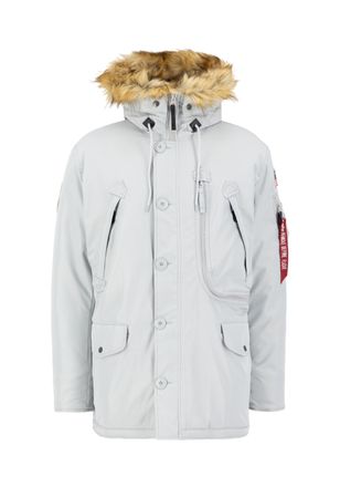 Alpha Industries Winterjacke ALPHA INDUSTRIES Polar Jacket, Herren, Gr. XL, grau (pastel grau), Obermaterial: 53% Nylon, 47% Polyester; Futter: 100% Nylon; F&uuml;llung: 10