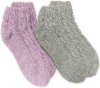 Muk Luks Lounge Assorted 2-Pack Quarter Socks in Purple-Zen Garden at Nordstrom