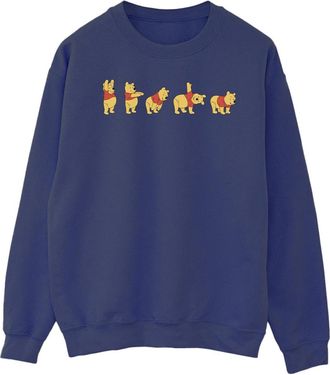 Disney Heren Winnie De Poeh Stretching Sweatshirt (Marineblauw)