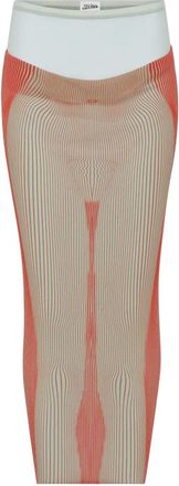 Jean Paul Gaultier Rokken, Dames, Rood, S, Rode Lange Rok met Transparant Ontwerp