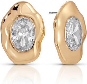 Ettika Molten Glow Crystal Stud Earrings in Gold at Nordstrom