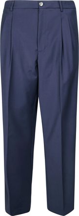 Amaranto Tailored Pleated Straight-Leg Pants