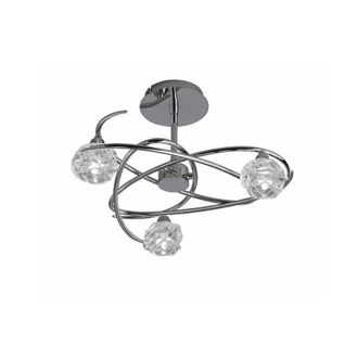 Netlighting Maremagnum Semi Flush Ceiling 3 Light G9 Polished Chrome in Silver