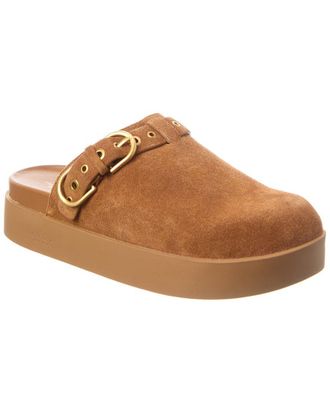 Rag & Bone Geo Buckle Suede Platform Mule
