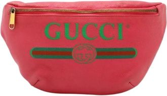 Gucci Pre-owned Belt Bags, male, Pink, Size: ONE SIZE Pre-owned Print Web Belt Bag