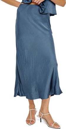 Rails Anya Satin Midi Skirt in Atlantic at Nordstrom, Size X-Small