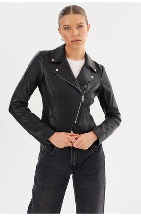 LaMarque Pascale | Fitted Faux Leather Jacket in Black at Nordstrom, Size Xx-Small