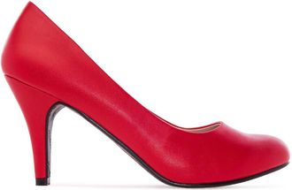 Andres Machado Faux Leather Stilettos for Women with 3.74 / 9.5 cm Heel - Round Toe - High Heels/Heeled Shoes - AM422 Red - Special Size UK 12.5 / EU 46