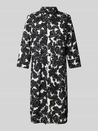 White Label Knielanges Hemdblusenkleid mit Allover-Muster in Black, Gr&ouml;&szlig;e 36