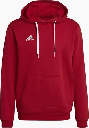 adidas Mens Hooded Neck Long Sleeve Kangaroo Pocket Sweatshirt - Red - Size: 38