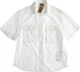 Ten c Witte Poplin Korte Mouw Overhemd - Heren - Korte mouwen Overhemden - Wit - L - Katoen - Overhemden