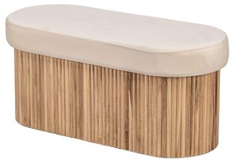 Nordlys Banco estilo escandinavo en terciopelo beige