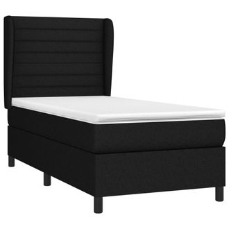 vidaXL Vidaxl - Cama Box Spring Con Colch&oacute;n Tela Negro 90x200 Cm