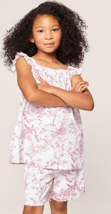 Petite Plume Kids Clara Two-Piece Short Pajamas in Pink at Nordstrom, Size 6-12M