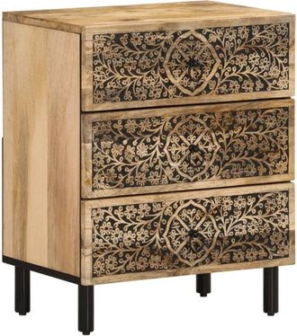 vidaXL Bedside Cabinet 50x33x60 cm Solid Wood Mango Vidaxl