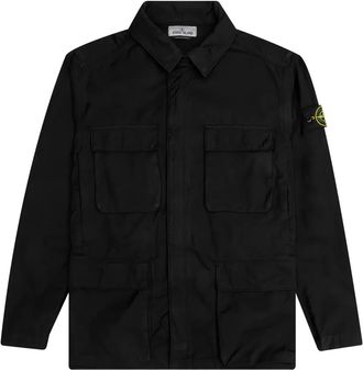 Stone Island Giacca con tasche e applicazione Compass - Nero