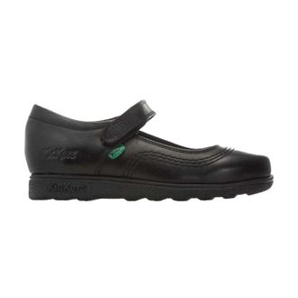 Kickers Meisjes Fragma Pop Leren Schoolschoenen (Zwart)
